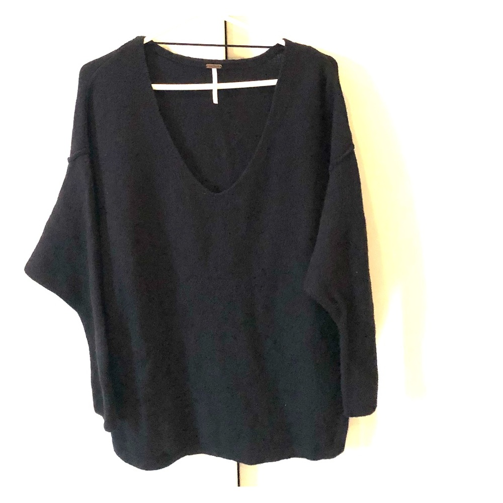 Oversized warm wool free people blouse v neck